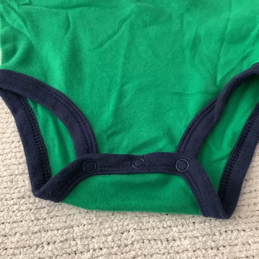 CARTER’S | “Daddy’s Allstar Champion” Green Navy Trim Baby Bodysuit One-piece 3M